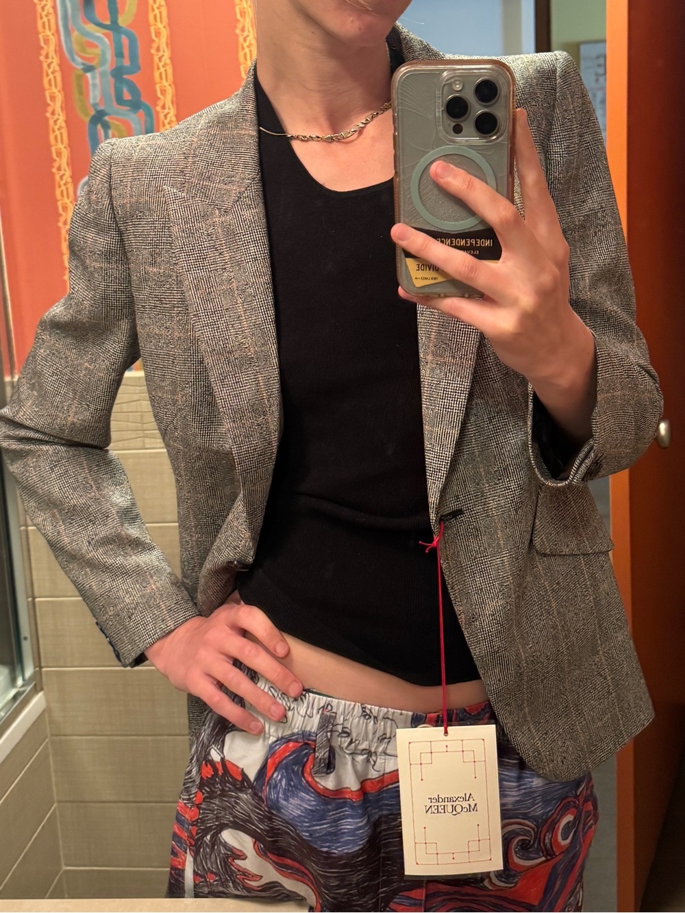 Alexander McQueen Gray Plaid Tailored Blazer